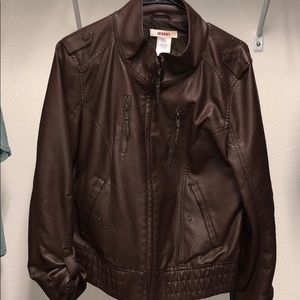 BROWN LEATHER JACKET! Worn once!